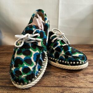 Christian Louboutin Red Bottom Spiked Deck Boat Shoes Size 39